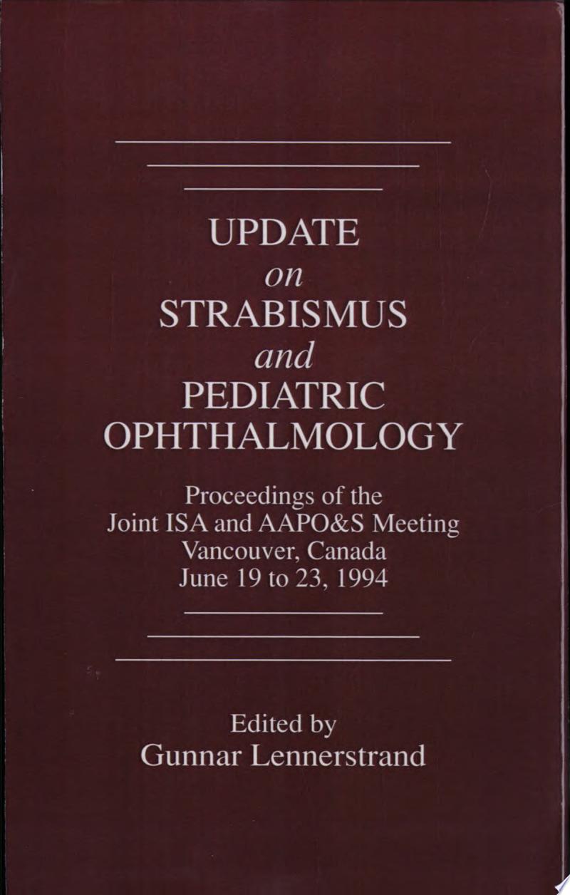 Update on Strabismus and Pediatric Ophthalmology 1st Edition PDF