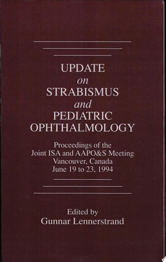Update on Strabismus and Pediatric Ophthalmology 1st Edition PDF